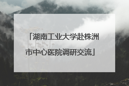 湖南工业大学赴株洲市中心医院调研交流
