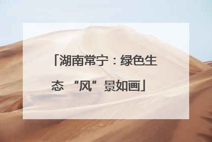 湖南常宁：绿色生态 “风”景如画