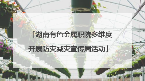 湖南有色金属职院多维度开展防灾减灾宣传周活动