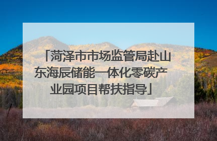 菏泽市市场监管局赴山东海辰储能一体化零碳产业园项目帮扶指导