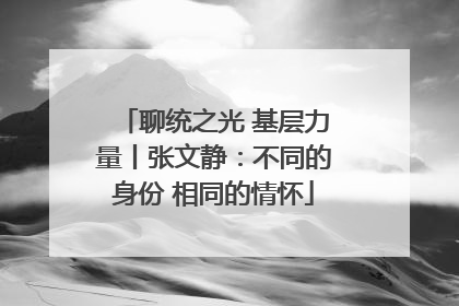 聊统之光 基层力量丨张文静：不同的身份 相同的情怀