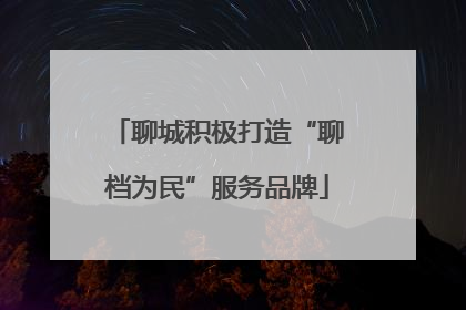聊城积极打造“聊档为民”服务品牌