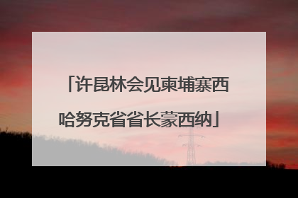 许昆林会见柬埔寨西哈努克省省长蒙西纳