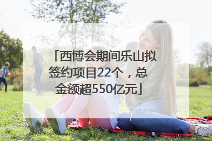 西博会期间乐山拟签约项目22个，总金额超550亿元