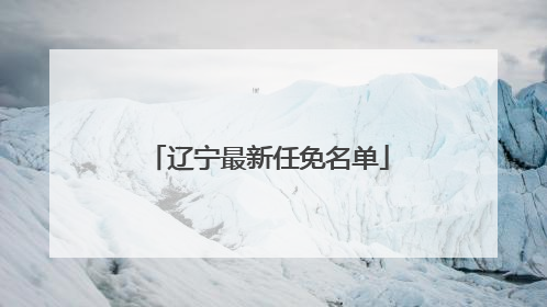 辽宁最新任免名单