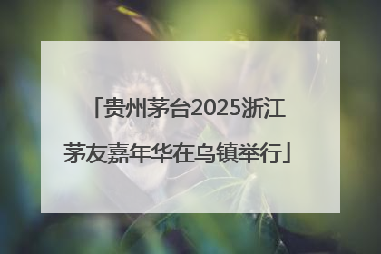 贵州茅台2025浙江茅友嘉年华在乌镇举行