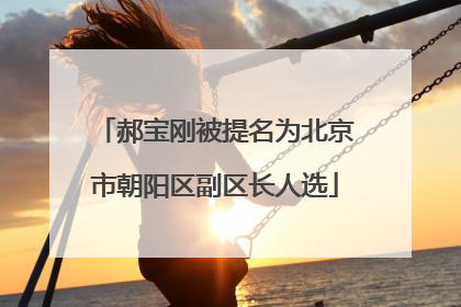 郝宝刚被提名为北京市朝阳区副区长人选