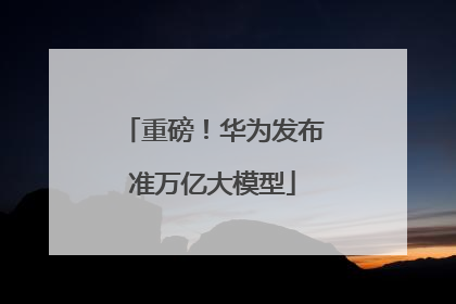 重磅！华为发布准万亿大模型