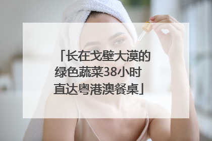长在戈壁大漠的绿色蔬菜38小时直达粤港澳餐桌