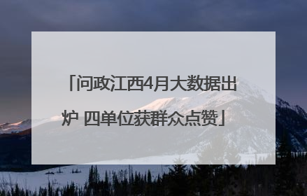 问政江西4月大数据出炉 四单位获群众点赞