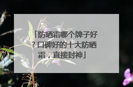 防晒霜哪个牌子好？口碑好的十大防晒霜，直接封神