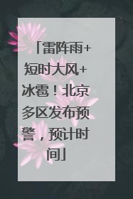 雷阵雨+短时大风+冰雹！北京多区发布预警，预计时间