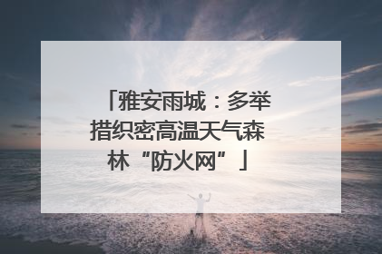 雅安雨城：多举措织密高温天气森林“防火网”