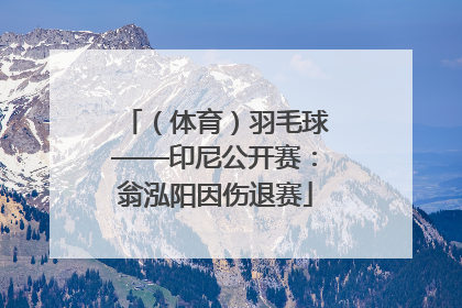 （体育）羽毛球——印尼公开赛：翁泓阳因伤退赛