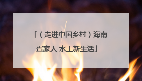 （走进中国乡村）海南疍家人 水上新生活