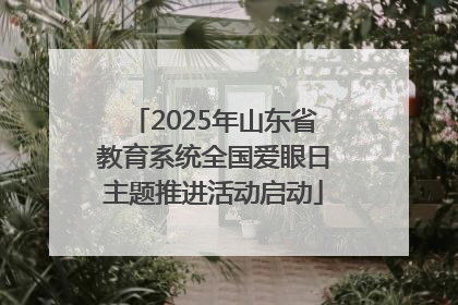 2025年山东省教育系统全国爱眼日主题推进活动启动