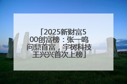 2025新财富500创富榜：张一鸣问鼎首富，宇树科技王兴兴首次上榜