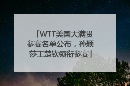 WTT美国大满贯参赛名单公布，孙颖莎王楚钦领衔参赛