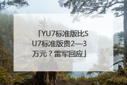 YU7标准版比SU7标准版贵2—3万元？雷军回应